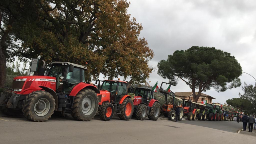 I trattori in partenza da Rispescia