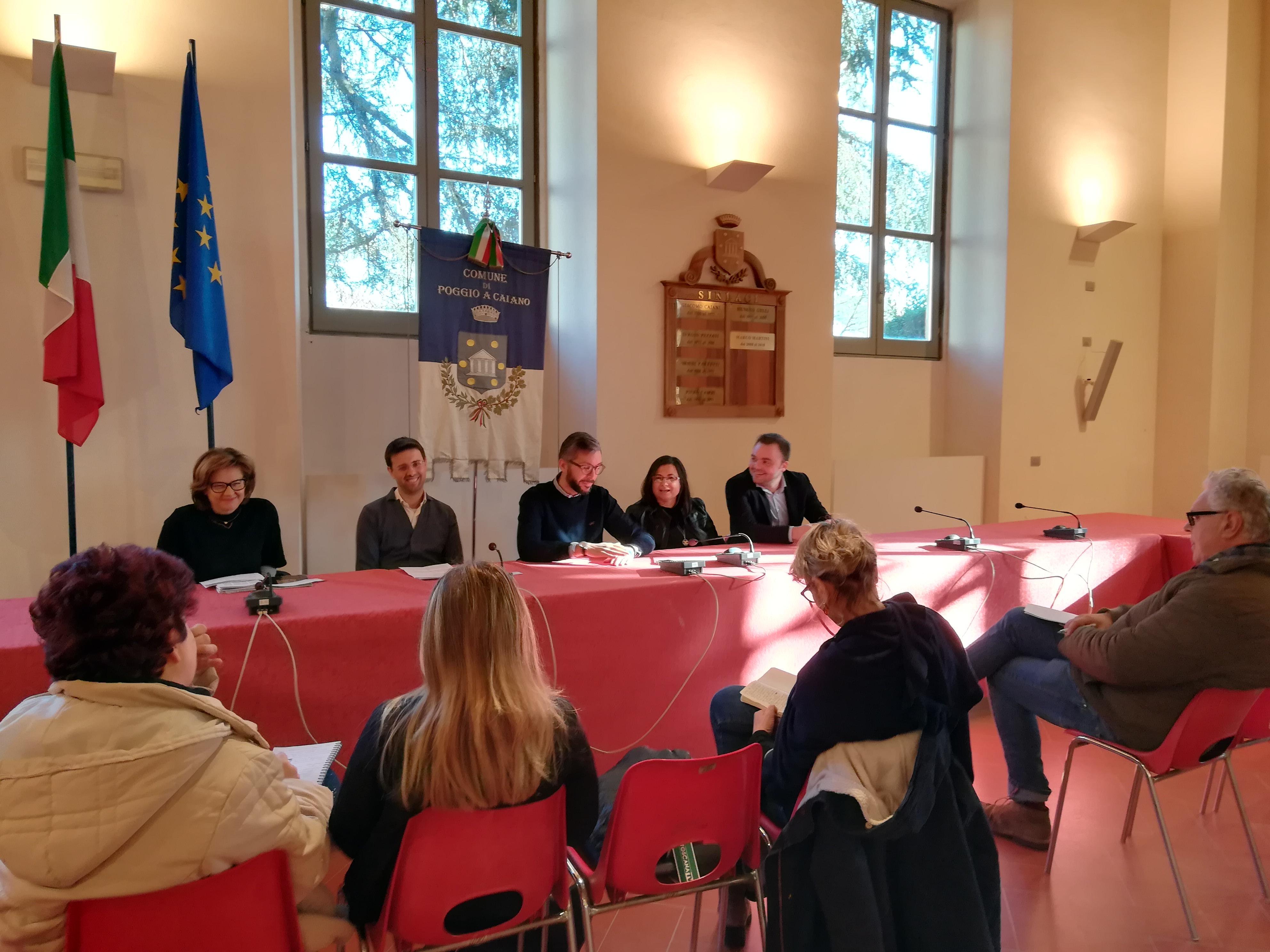 Un momento dell’incontro del sindaco Puggelli sul bilancio 2019