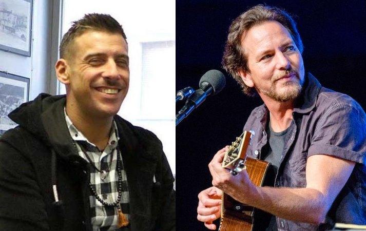 Francesco Gabbani e Eddie Vedder dei Pearl Jam