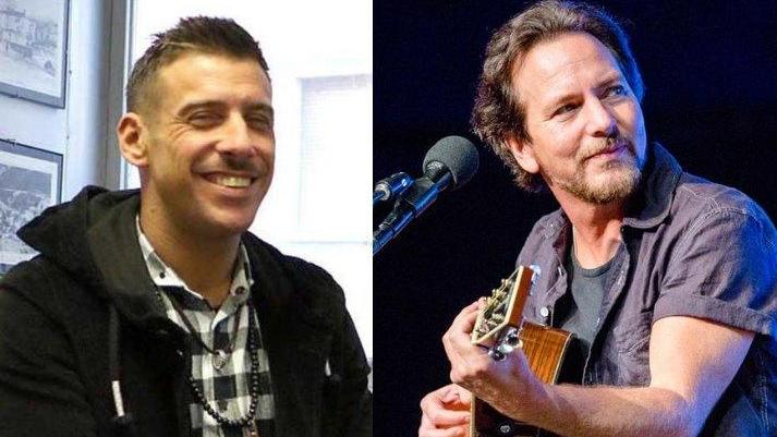 Francesco Gabbani e Eddie Vedder dei Pearl Jam