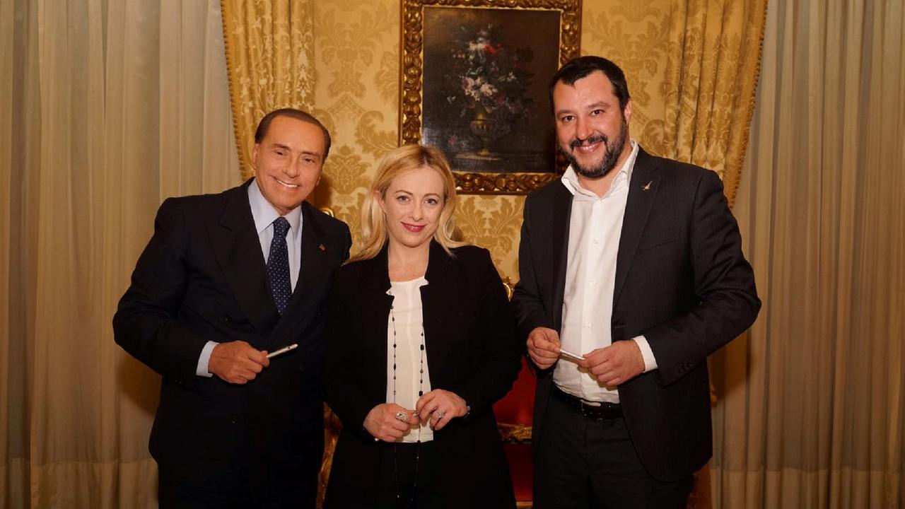 Silvio Berlusconi, Giorgia Meloni e Matteo Salvini