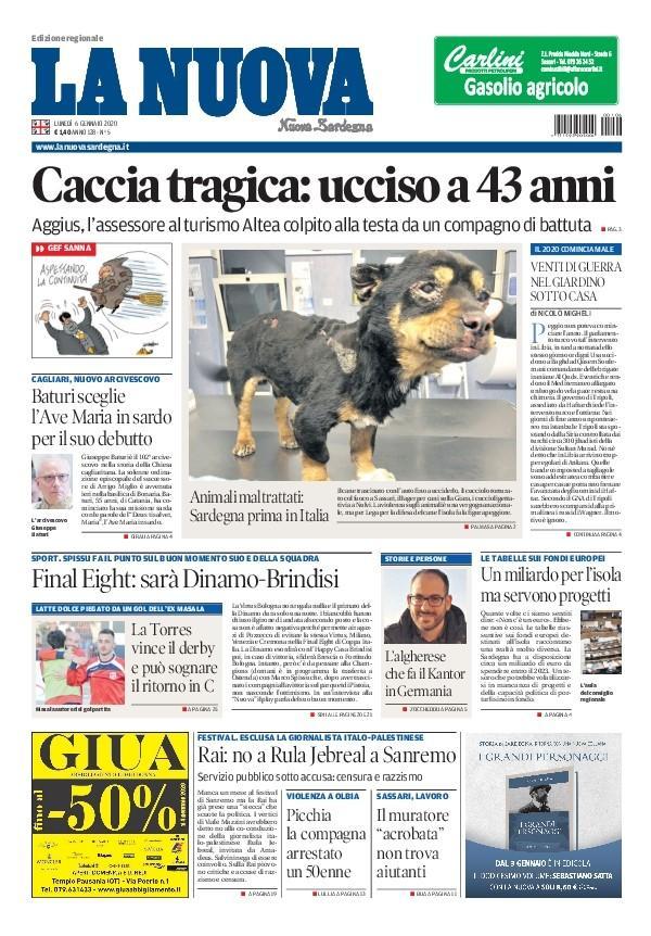 La Nuova Sardegna - Prima Pagina - 6 gennaio 2020