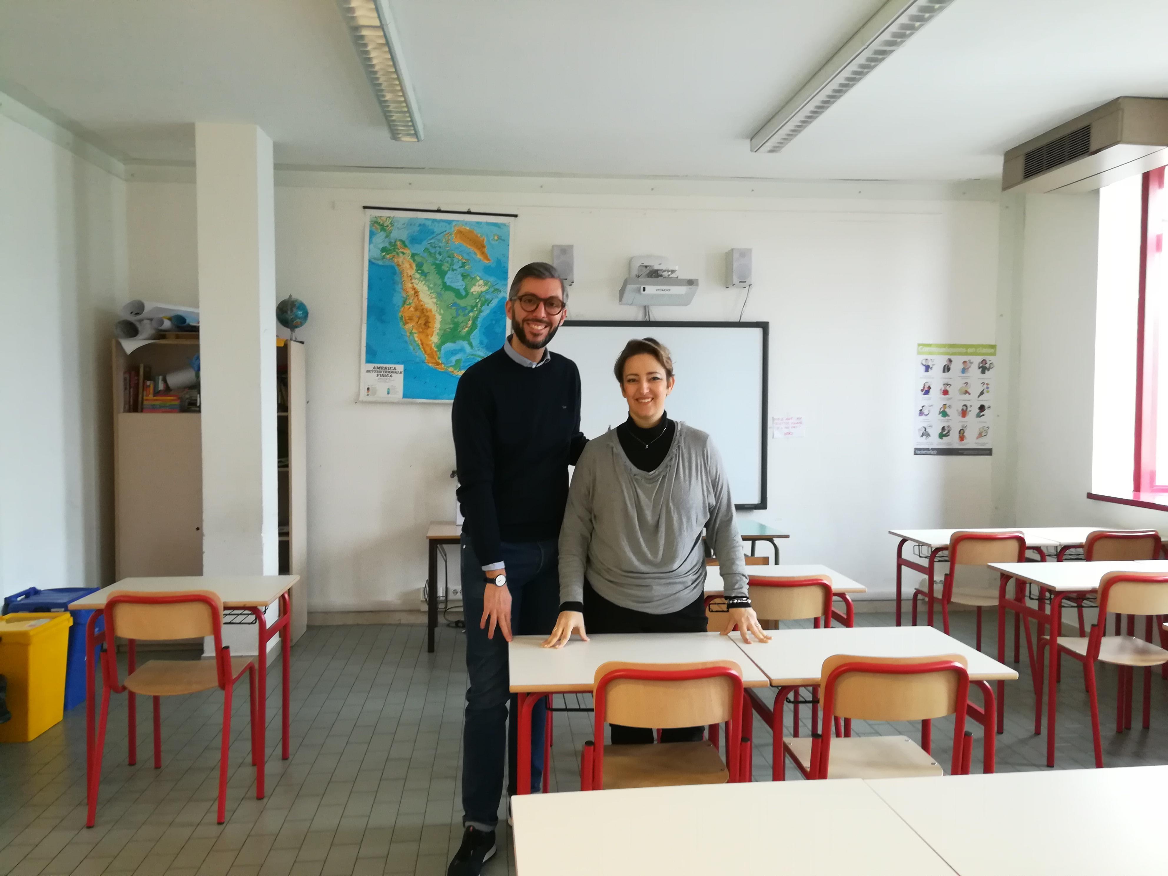Il sindaco di Poggio a Caiano Francesco Puggelli insieme alla dirigente Federico
