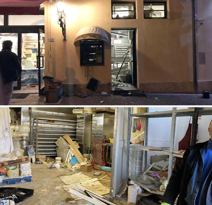 Sportello sventrato con un ordigno banda in fuga con almeno 20.000 euro 