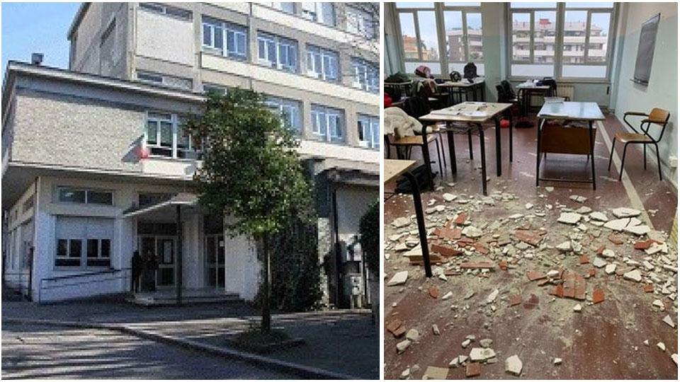 Crolla parte del solaio in classe, paura alla scuola Pascoli: resterà chiusa due giorni 
