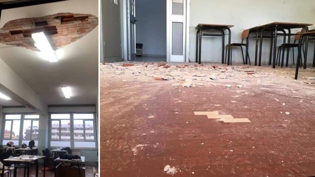 Crolla il solaio con prof e 21 alunni in aula: «Ci ha salvati un lavoro di gruppo»