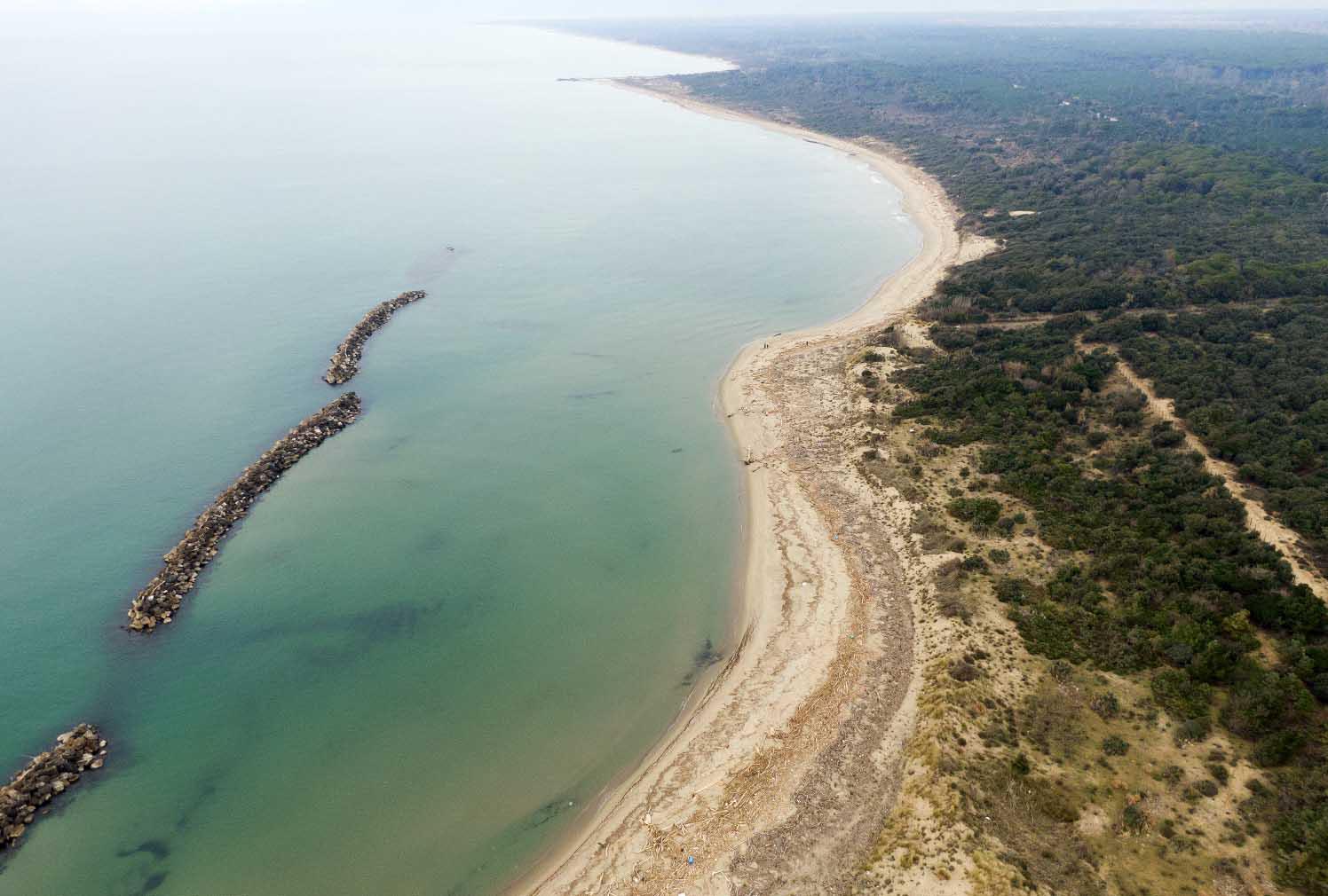 La spiaggia del Gombo dall'alto (Foto Fabio Muzzi)