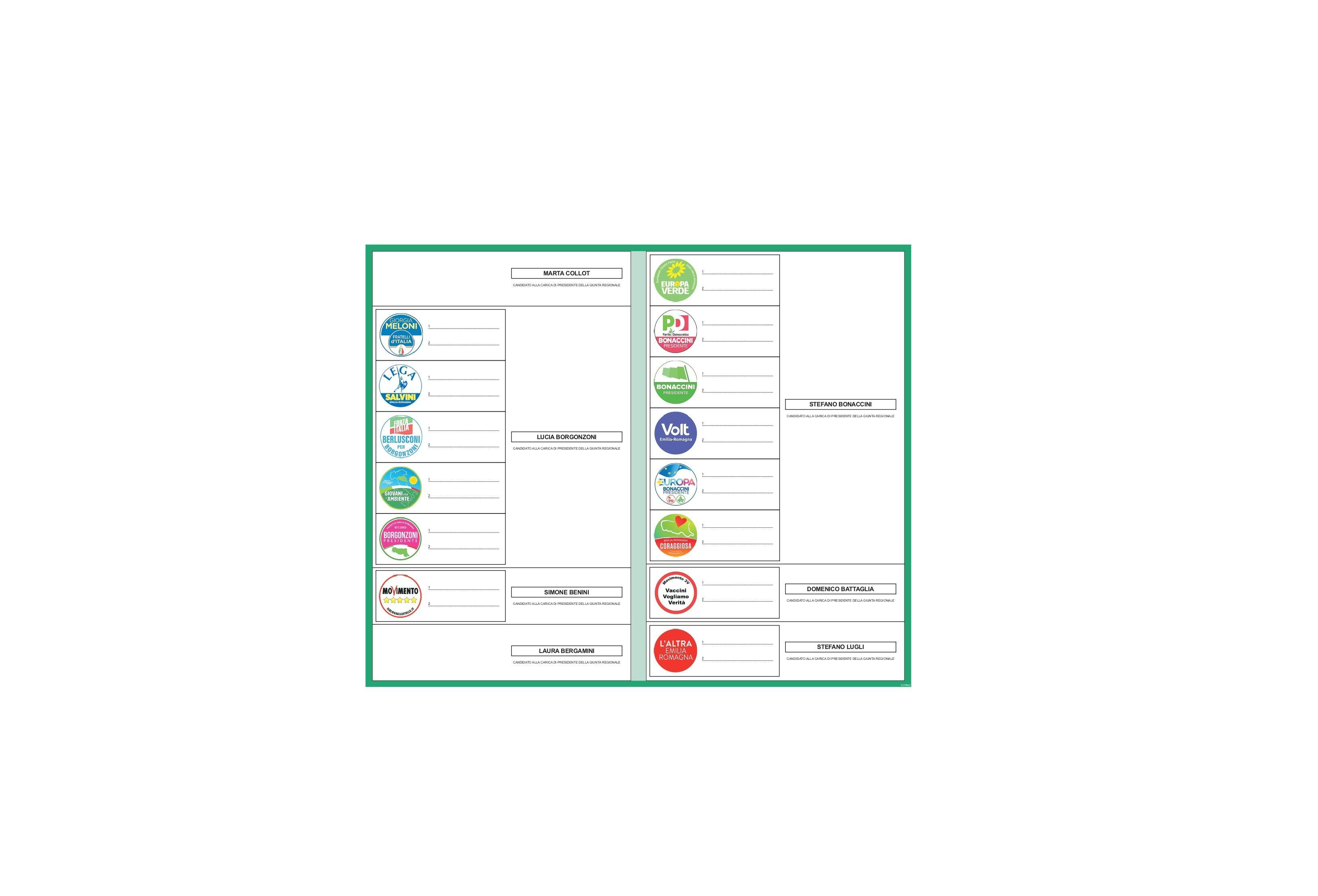 Ecco la scheda elettorale per le Regionali