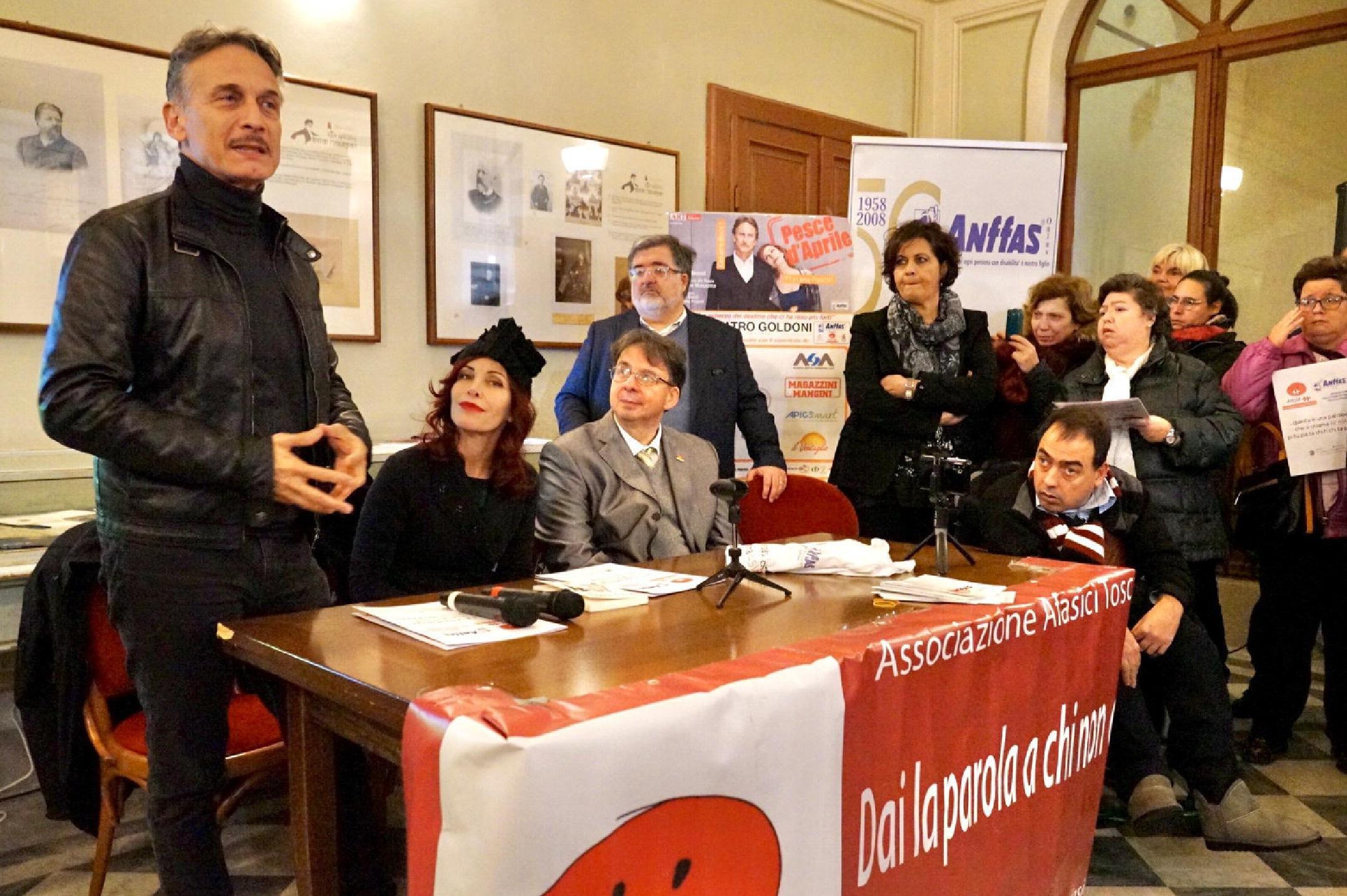 Cesare Bocci e Tiziana Foschi all'incontro nel segno dei diritti dei disabili