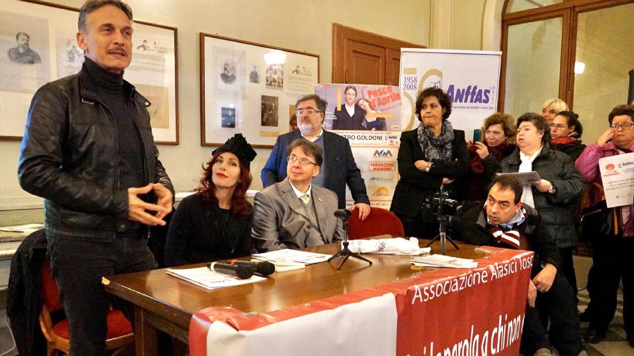 Cesare Bocci e Tiziana Foschi all'incontro nel segno dei diritti dei disabili