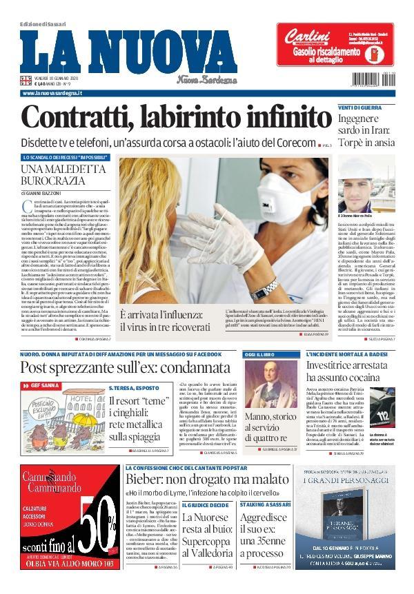 La Nuova Sardegna - Prima Pagina - 10 gennaio 2020