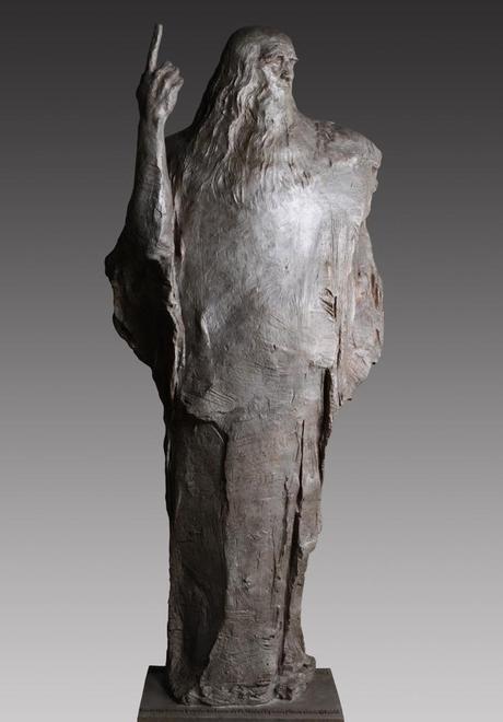 Wu Weishan ha donato un’opera a Vinci La scultura raffigura Leonardo e Qi Baishi 