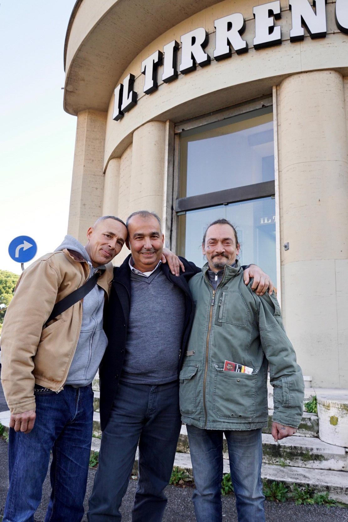 Franco Carta al centro con Vittorio Leonfanti e Antonio Di Natale