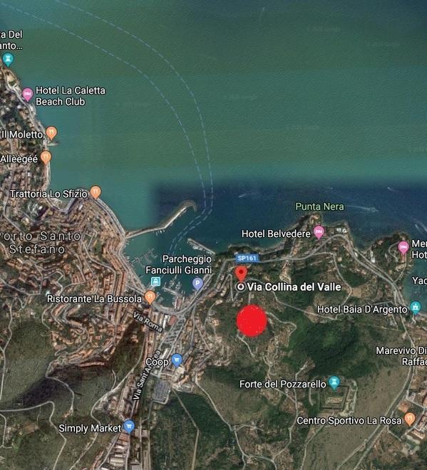 La posizione indicativa (impossibile essere più precisi) di dove si trovano i due terreni confiscati in località Monte Po