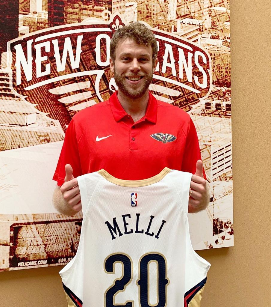 Nicolò Melli il giorno della presentazione ufficiale ai Pelicans