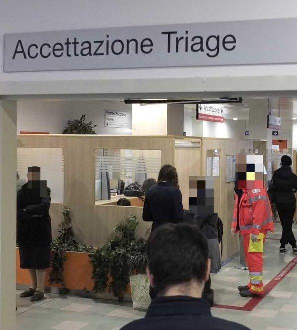 La sala d’aspetto del pronto soccorso di Cisanello (foto Muzzi)
