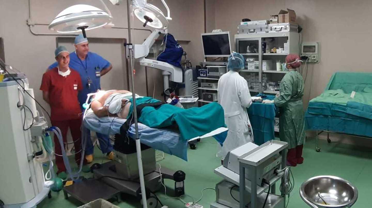 La sala operatoria del reparto di otorino a Tempio