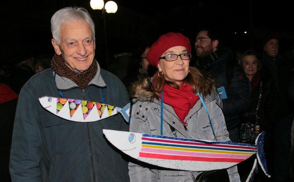Cinquecento Sardine contro l’indifferenza nel nome di Liliana Segre 