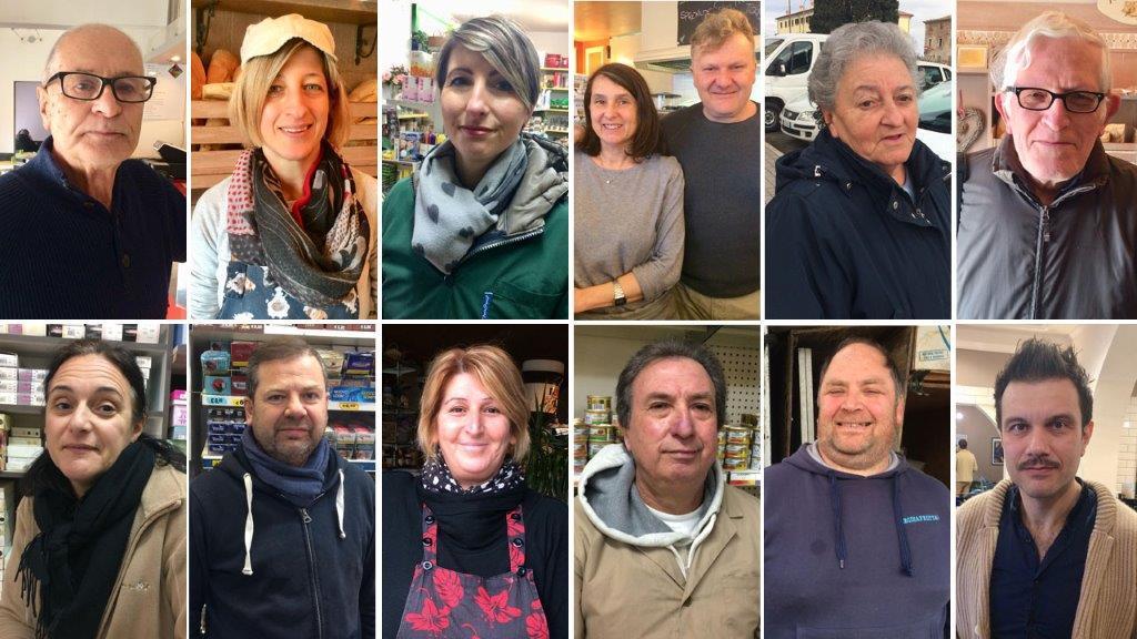 Dalla foto in alto a sinistra, in senso orario: Francesco Pesaresi, Alessia Sandroni, Cinzia Simoncini, Graziella Cacci e Paolo Barreca, Mariastella Mangiantini, Paolo Francesconi, David Lombardi, Luca Errico, Massimo Simoncini, Graziella Santarelli, Stefano Cubeddu e Elena Modesti
