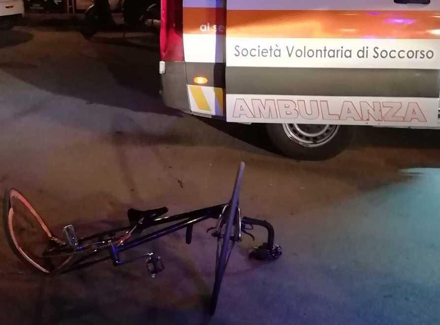 Ciò che resta della bicicletta dopo l'incidente