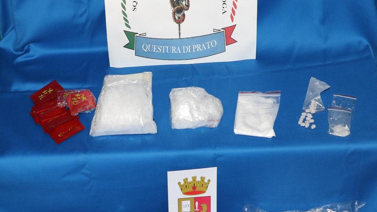 La droga sequestrata dalla polizia ad un giovane cinese