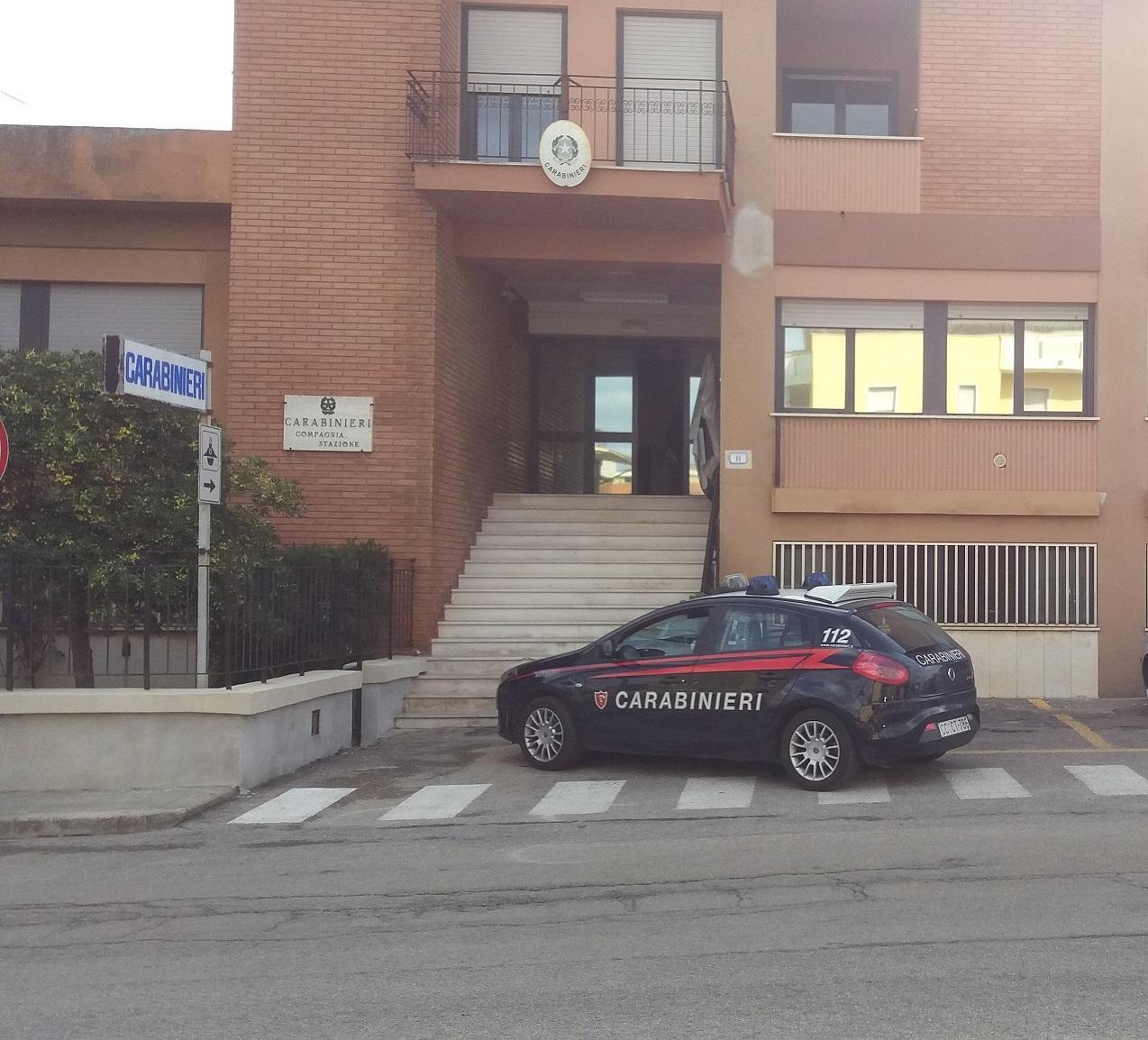 La caserma dei carabinieri di Porto Torres, immagine di repertorio