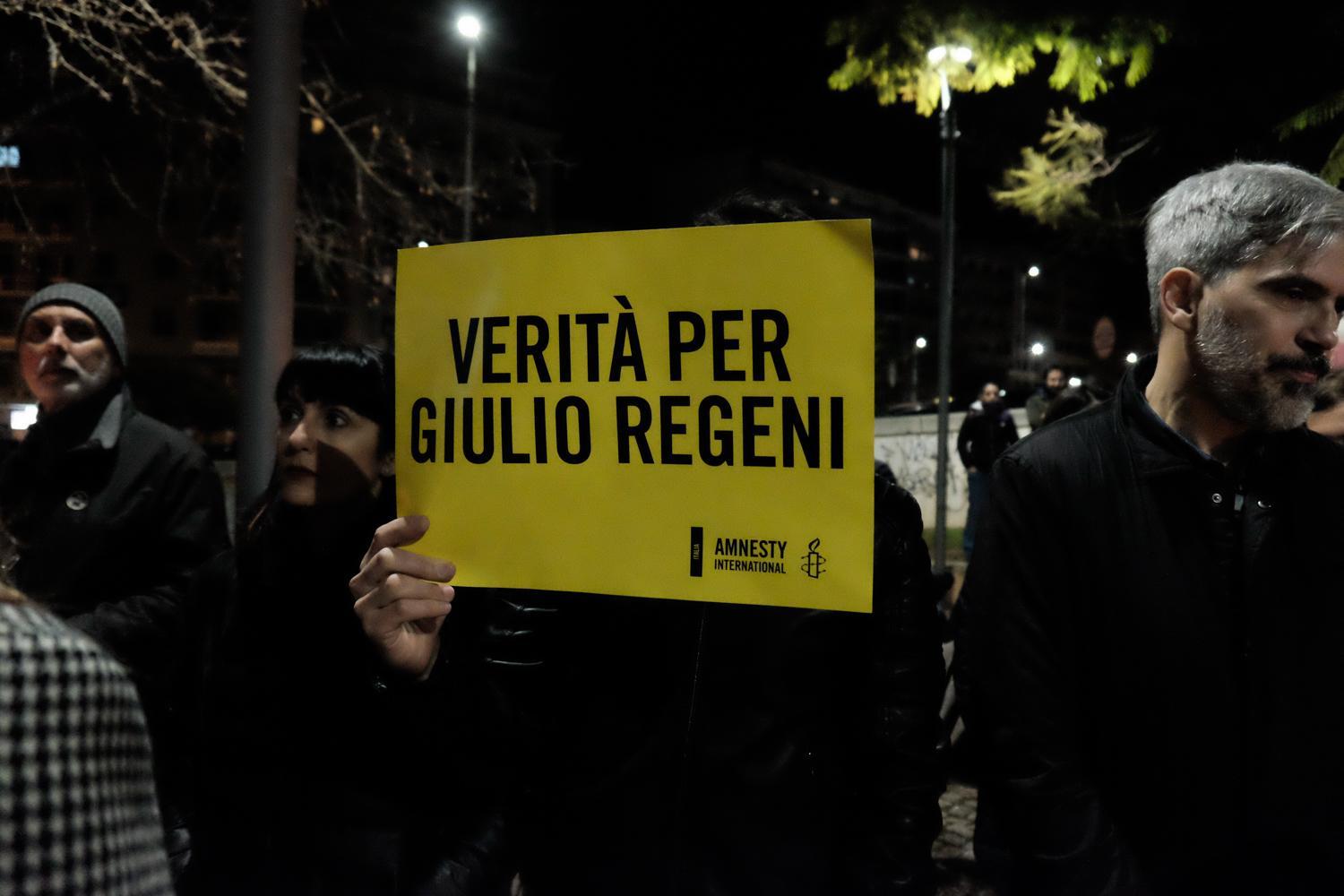La manifestazione a Cagliari in ricordo di Giulio Regeni (foto Mario Rosas)