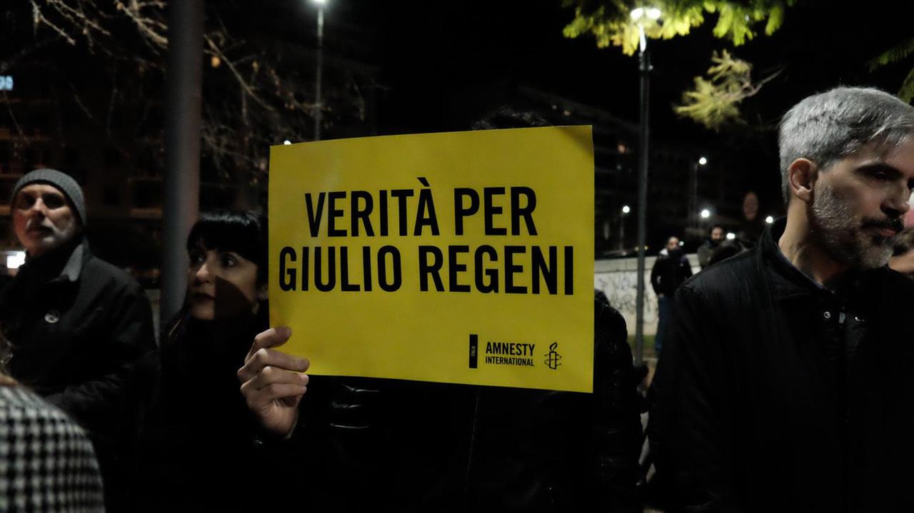 La manifestazione a Cagliari in ricordo di Giulio Regeni (foto Mario Rosas)