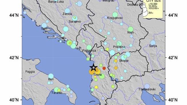 Albania, scossa magnitudo 5.0 a Durazzo