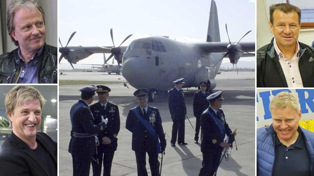 Al centro la base della 46ª Brigata Aerea, nelle altre foto (dall’alto, in senso orario) Klaus Berggreen, Carlos Dunga, Wim Kieft ed Henrik Larsen