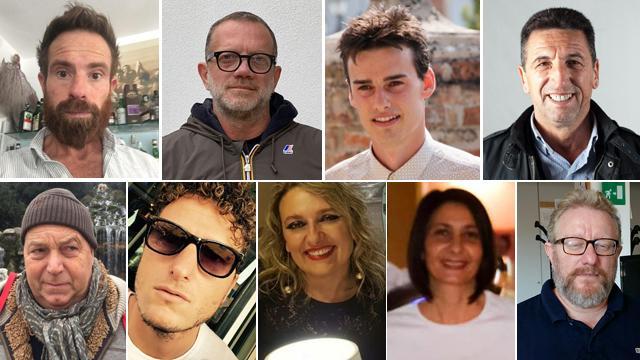 In alto, da sinistra, Andrea Bacci, Andrea Poli, Federico Fulceri, Franco Filippeschi
In basso, da sinistra, Giorgio Barbieri, Speranza Matteo, Niccolò D'Andrea, Umberto Chisci e Sandra Lenzi