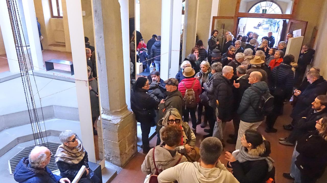 Un momento della protesta al Museo Marini (Foto Lorenzo Gori)