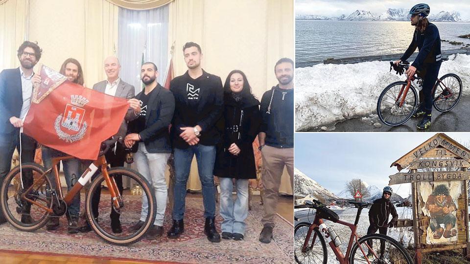 Mille chilometri in bici nella terra dei ghiacci: «Alla ricerca della pace, porto Livorno con me» 