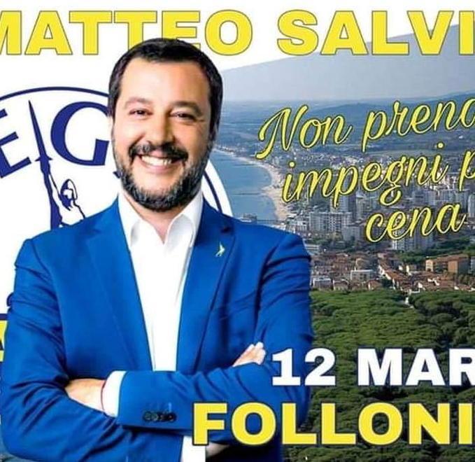 Salvini ha detto sì, il 12 marzo sarà a Follonica