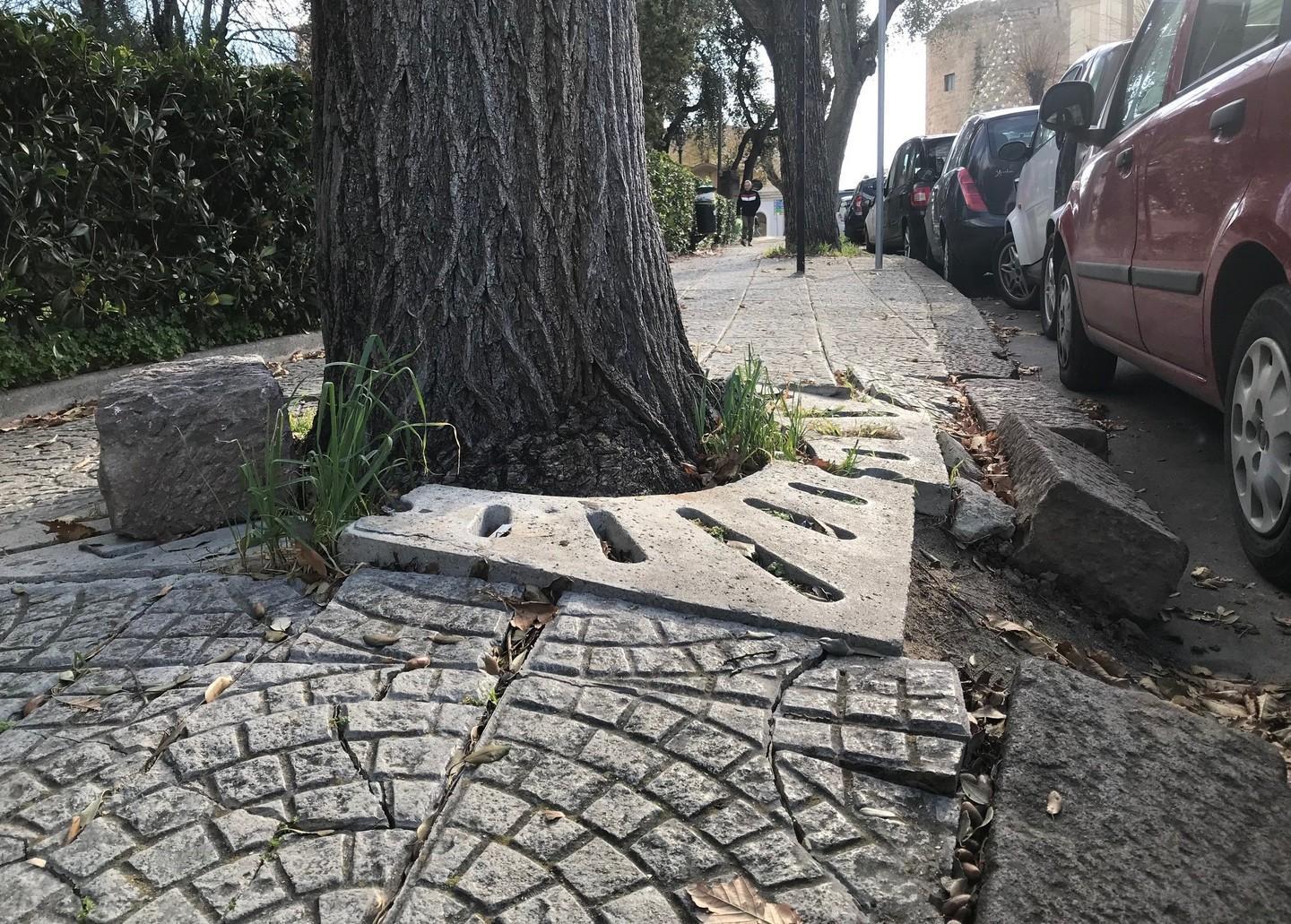 Marciapiedi in condizioni disastrose