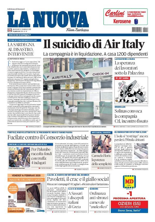 La Nuova Sardegna - Prima Pagina - 12 febbraio 2020
