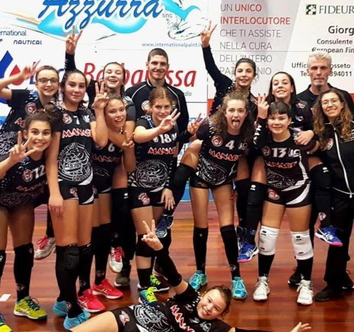 Pallavolo Grosseto 1978 Branca fa bella mostra di sé e vince il derby