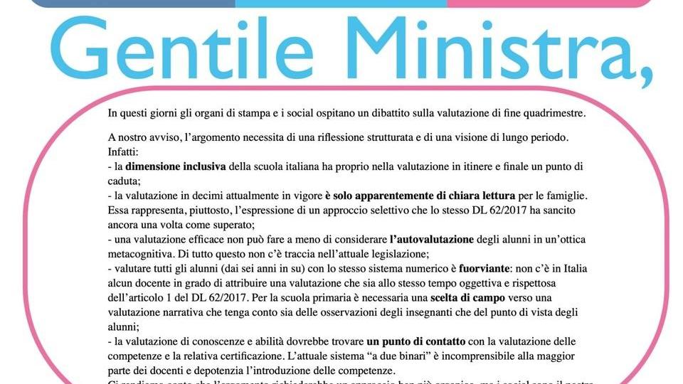 «Caro ministro, Rivediamo i metodi di valutazione»