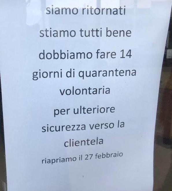 Due famiglie tornano dalla Cina e si mettono in quarantena 