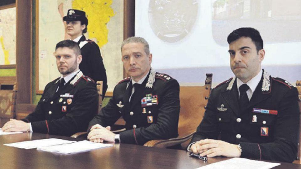 Il tenente Marco Saccà, il colonnello Massimiliano Sole e il maggiore Guglielmo Palazzetti