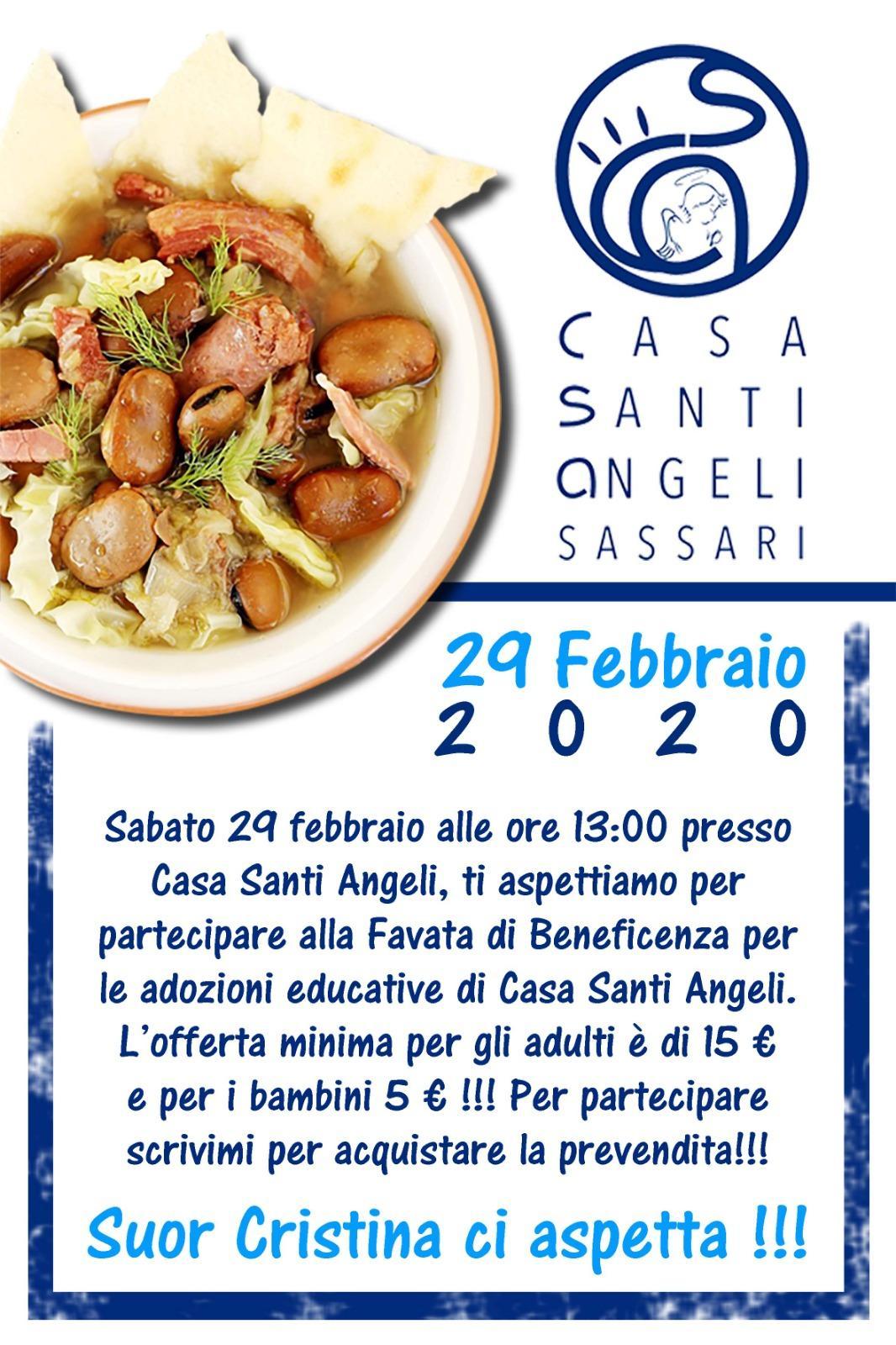 Sassari, favata di beneficenza per la Casa Santi Angeli