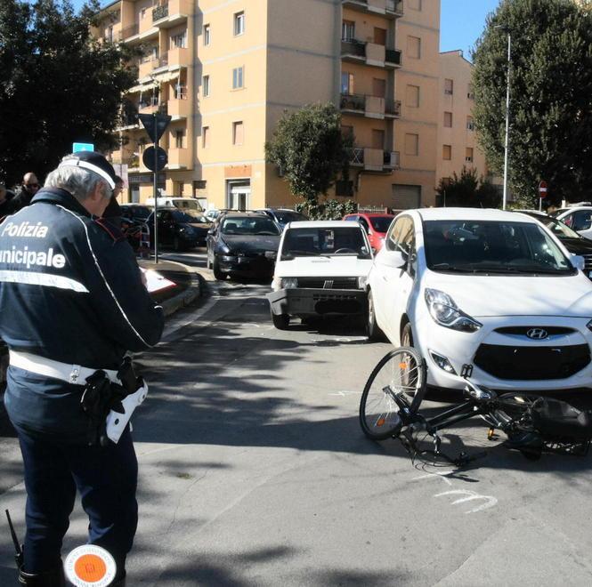Travolto con la bici Paura in città