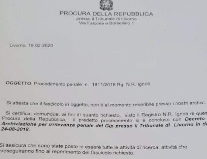 In procura non si trova l’esposto con 700 firme 
