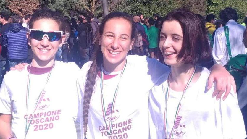 La staffetta 3x1000 della Libertas Runners vince il titolo toscano di cross tra le Cadette