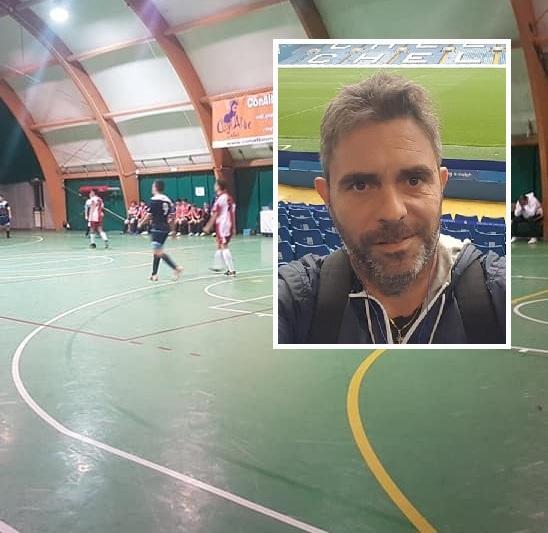 Una partita della Trident nella palestra del Pesenti e nel riquadro il presidente Matteo Marconcini