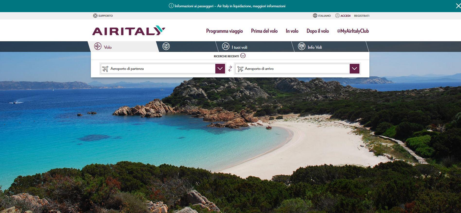 Air Italy, voli da Olbia fino al 16 aprile in vendita sul sito web