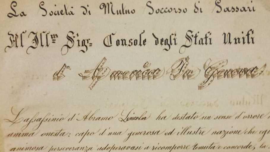 Il Mutuo soccorso di Sassari e il saluto in morte di Lincoln