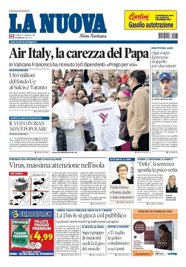 La Nuova Sardegna - Prima Pagina - 27 febbraio 2020