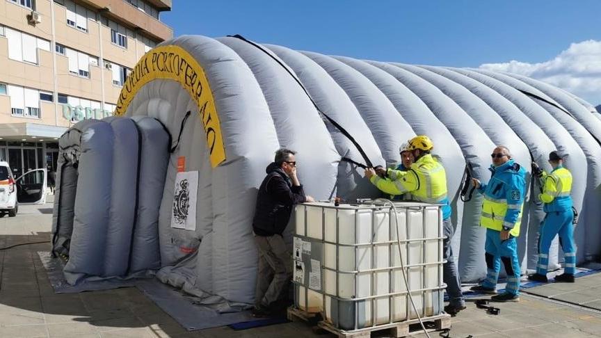 Associazioni in riunione per la gestione della tenda di pre-triage