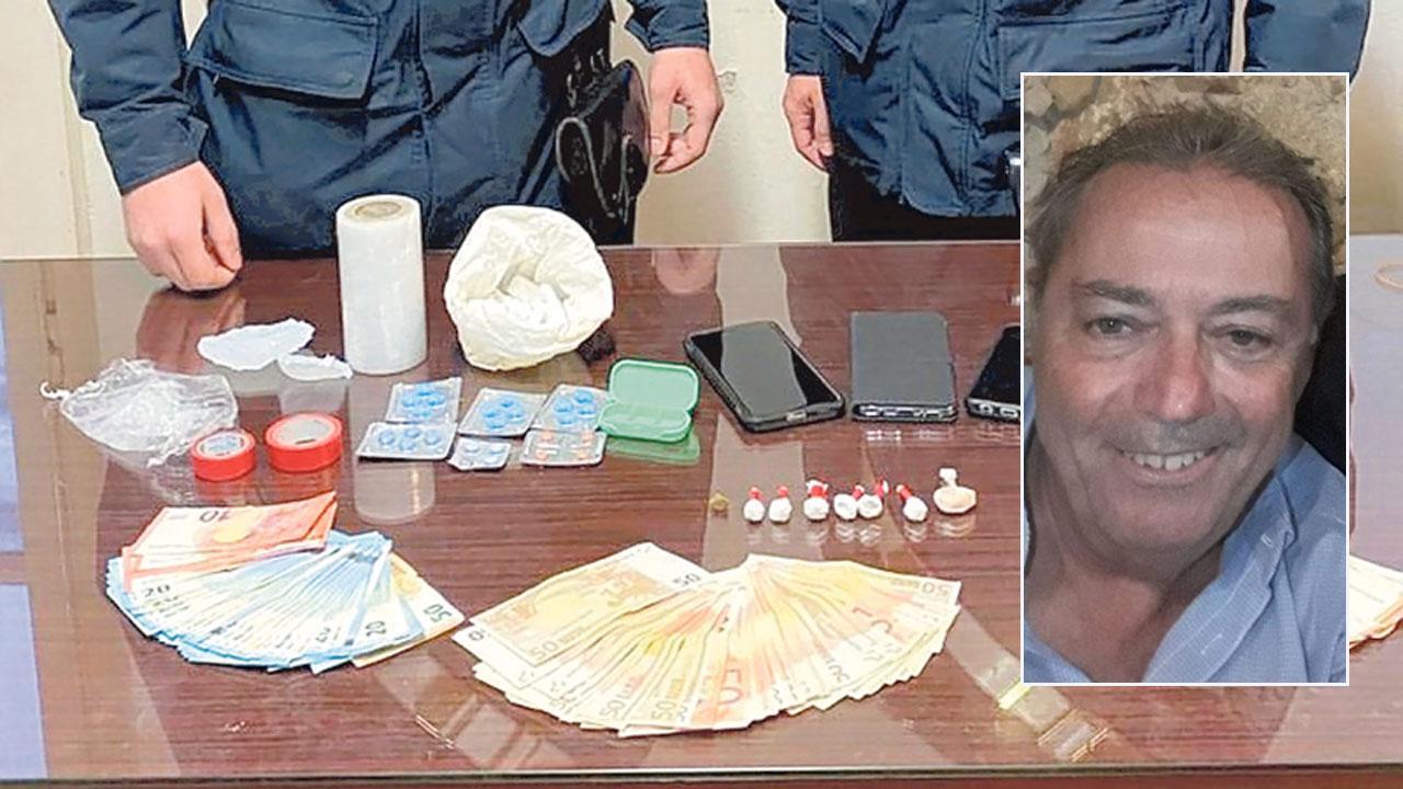 Pensionato di Rosignano arrestato con cocaina, hashish e 4.300 euro